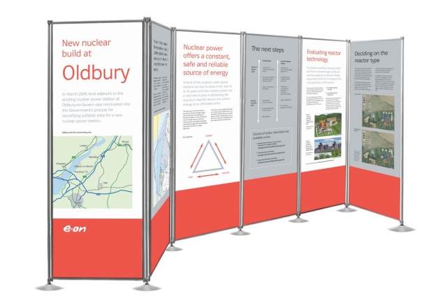 Graphic display panels for a public exhibition