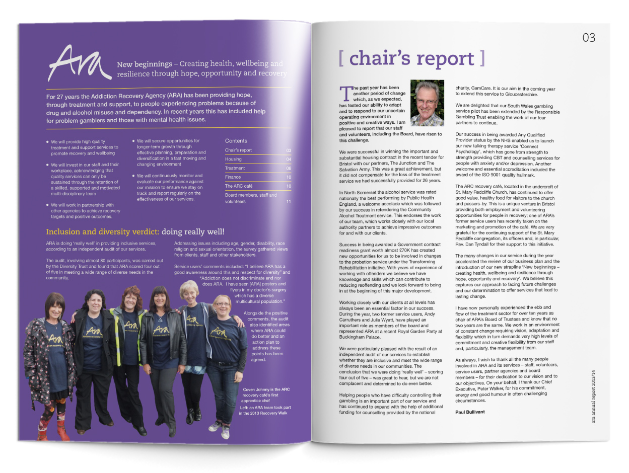 12-page annual report for print and PDF download